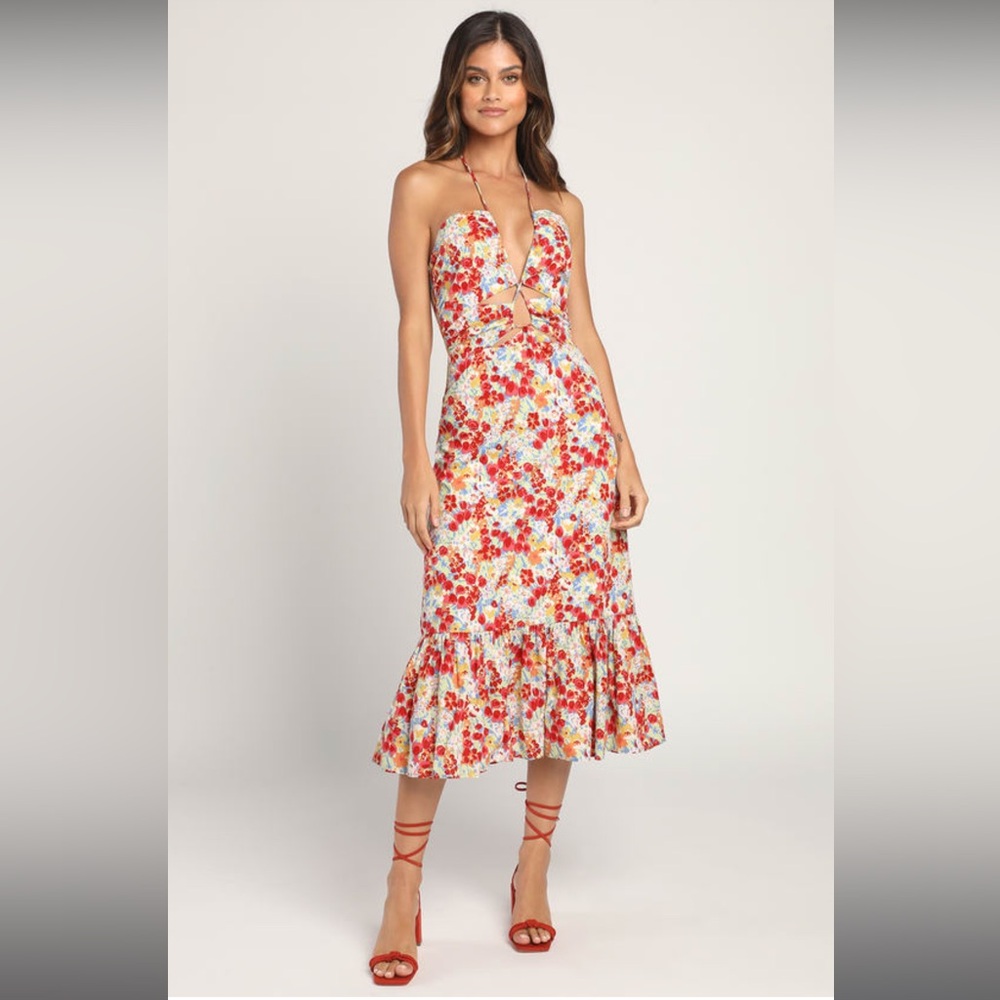 Lulu’s Red Multi Floral Dress
